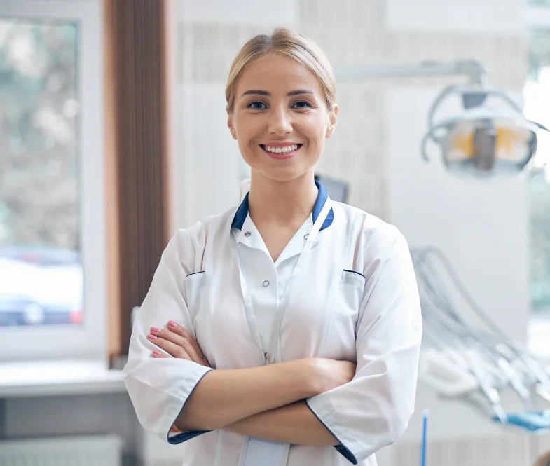 Dentist with patient